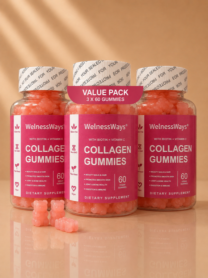 Gummies Collagène – Biotine & Vitamine C (Pack 2 ou 3)