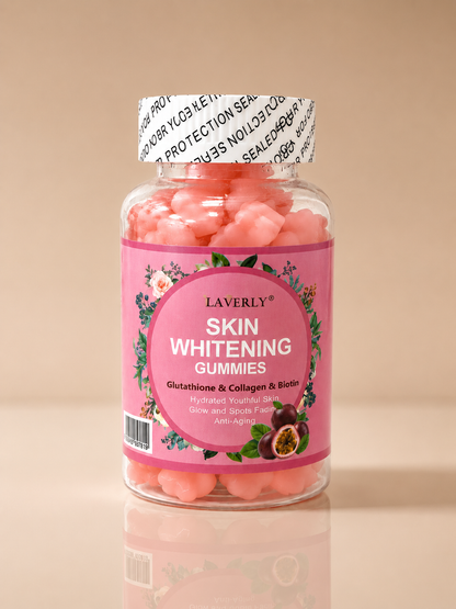 Gummies éclaircissantes - Skin Whitening Gummies – Glutathion, Collagène & Biotine (Pack 2 ou 3)