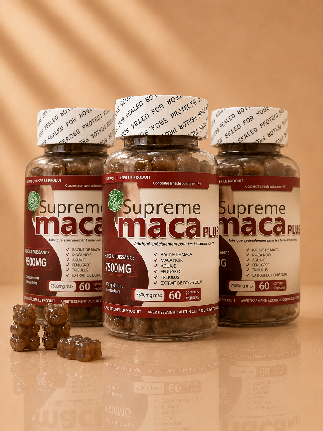Gummies fessiers - Supreme Maca Plus – 7500 mg