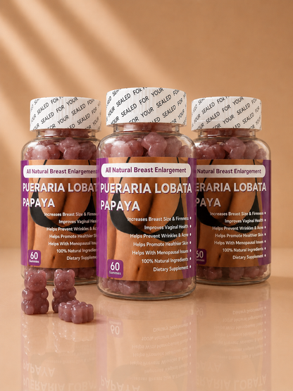 Gummies Poitrine - Pueraria Lobata & Papaya Gummies (Pack de 2 ou 3)