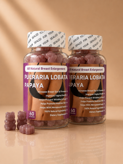 Gummies Poitrine - Pueraria Lobata & Papaya Gummies (Pack de 2 ou 3)