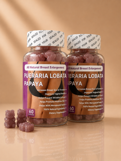 Gummies Poitrine - Pueraria Lobata & Papaya Gummies (Pack de 2 ou 3)