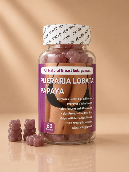 Gummies Poitrine - Pueraria Lobata & Papaya Gummies (Pack de 2 ou 3)